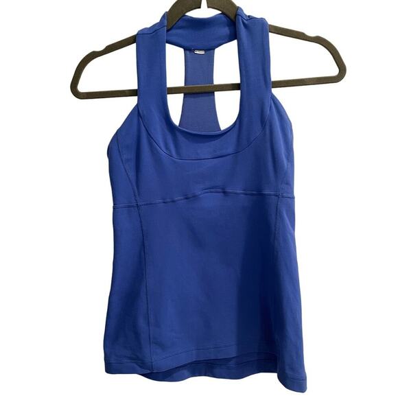 Lululemon Size 4 Periwinkle Built in Bra Scoop Neck Racerback Tank - Picture 1 of 6
